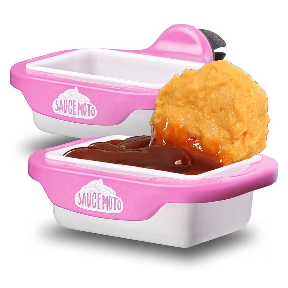 Saucemoto Dip Clip Cupholder for ketchup & Fast Food Sauces in car 2 pink New